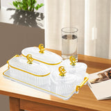 Maxbell Divided Serving Relish Bowls Dried Fruit Plate for Living Room Fruit Cookies 4 Bowls