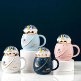 Maxbell Cute Astronaut Mug Creative Funny Space Mug for Friends Kids Valentines Gift Light Blue