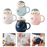 Maxbell Cute Astronaut Mug Creative Funny Space Mug for Friends Kids Valentines Gift Light Blue