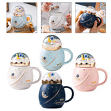 Maxbell Cute Astronaut Mug Creative Funny Space Mug for Friends Kids Valentines Gift Light Blue
