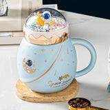 Maxbell Cute Astronaut Mug Creative Funny Space Mug for Friends Kids Valentines Gift Light Blue
