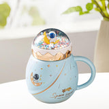Maxbell Cute Astronaut Mug Creative Funny Space Mug for Friends Kids Valentines Gift Light Blue