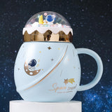 Maxbell Cute Astronaut Mug Creative Funny Space Mug for Friends Kids Valentines Gift Light Blue
