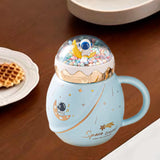 Maxbell Cute Astronaut Mug Creative Funny Space Mug for Friends Kids Valentines Gift Light Blue