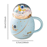 Maxbell Cute Astronaut Mug Creative Funny Space Mug for Friends Kids Valentines Gift Light Blue