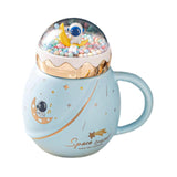 Maxbell Cute Astronaut Mug Creative Funny Space Mug for Friends Kids Valentines Gift Light Blue