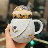 Maxbell Cute Astronaut Mug Creative Funny Space Mug for Friends Kids Valentines Gift White