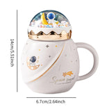 Maxbell Cute Astronaut Mug Creative Funny Space Mug for Friends Kids Valentines Gift White