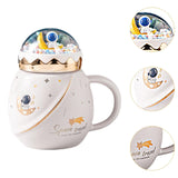 Maxbell Cute Astronaut Mug Creative Funny Space Mug for Friends Kids Valentines Gift White