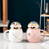 Maxbell Cute Astronaut Mug Creative Funny Space Mug for Friends Kids Valentines Gift White