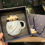 Maxbell Cute Astronaut Mug Creative Funny Space Mug for Friends Kids Valentines Gift White