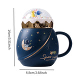 Maxbell Cute Astronaut Mug Creative Funny Space Mug for Friends Kids Valentines Gift Dark Blue