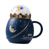 Maxbell Cute Astronaut Mug Creative Funny Space Mug for Friends Kids Valentines Gift Dark Blue