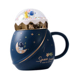 Maxbell Cute Astronaut Mug Creative Funny Space Mug for Friends Kids Valentines Gift Dark Blue