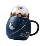 Maxbell Cute Astronaut Mug Creative Funny Space Mug for Friends Kids Valentines Gift Dark Blue