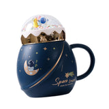 Maxbell Cute Astronaut Mug Creative Funny Space Mug for Friends Kids Valentines Gift Dark Blue