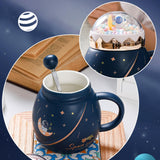 Maxbell Cute Astronaut Mug Creative Funny Space Mug for Friends Kids Valentines Gift Dark Blue