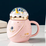 Maxbell Cute Astronaut Mug Creative Funny Space Mug for Friends Kids Valentines Gift Pink