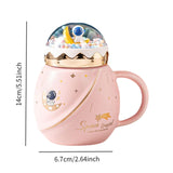 Maxbell Cute Astronaut Mug Creative Funny Space Mug for Friends Kids Valentines Gift Pink