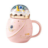 Maxbell Cute Astronaut Mug Creative Funny Space Mug for Friends Kids Valentines Gift Pink