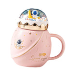 Maxbell Cute Astronaut Mug Creative Funny Space Mug for Friends Kids Valentines Gift Pink