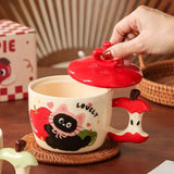Maxbell Ceramic Coffee Mug Ornament Novelty Drinking Cup for Milk Beverage Household red