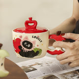 Maxbell Ceramic Coffee Mug Ornament Novelty Drinking Cup for Milk Beverage Household red
