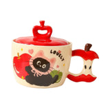 Maxbell Ceramic Coffee Mug Ornament Novelty Drinking Cup for Milk Beverage Household red