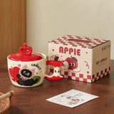 Maxbell Ceramic Coffee Mug Ornament Novelty Drinking Cup for Milk Beverage Household red