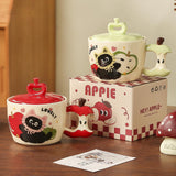 Maxbell Ceramic Coffee Mug Ornament Novelty Drinking Cup for Milk Beverage Household red
