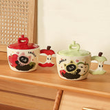 Maxbell Ceramic Coffee Mug Ornament Novelty Drinking Cup for Milk Beverage Household red