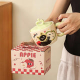 Maxbell Ceramic Coffee Mug Ornament Novelty Drinking Cup for Milk Beverage Household green