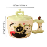 Maxbell Ceramic Coffee Mug Ornament Novelty Drinking Cup for Milk Beverage Household green
