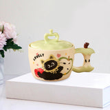 Maxbell Ceramic Coffee Mug Ornament Novelty Drinking Cup for Milk Beverage Household green
