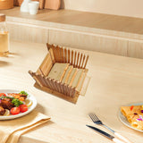 Maxbell Bamboo Bread Slicer Kitchen Accessories Bread Cutter for Bagels Cakes Bakery