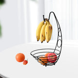 Maxbell Fruit Basket Bowl Stable Creative Banana Holder for Countertop Kitchen Snack Black