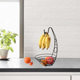 Maxbell Fruit Basket Bowl Stable Creative Banana Holder for Countertop Kitchen Snack Black