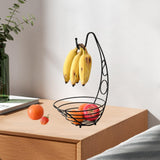 Maxbell Fruit Basket Bowl Stable Creative Banana Holder for Countertop Kitchen Snack Black