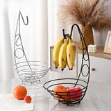 Maxbell Fruit Basket Bowl Stable Creative Banana Holder for Countertop Kitchen Snack Black