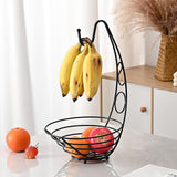 Maxbell Fruit Basket Bowl Stable Creative Banana Holder for Countertop Kitchen Snack Black