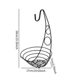 Maxbell Fruit Basket Bowl Stable Creative Banana Holder for Countertop Kitchen Snack Black