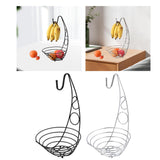 Maxbell Fruit Basket Bowl Stable Creative Banana Holder for Countertop Kitchen Snack Black