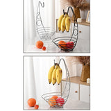 Maxbell Fruit Basket Bowl Stable Creative Banana Holder for Countertop Kitchen Snack Black