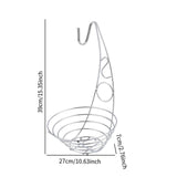 Maxbell Fruit Basket Bowl Stable Creative Banana Holder for Countertop Kitchen Snack Silver