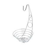 Maxbell Fruit Basket Bowl Stable Creative Banana Holder for Countertop Kitchen Snack Silver