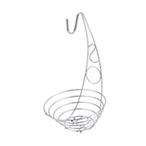 Maxbell Fruit Basket Bowl Stable Creative Banana Holder for Countertop Kitchen Snack Silver