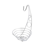 Maxbell Fruit Basket Bowl Stable Creative Banana Holder for Countertop Kitchen Snack Silver