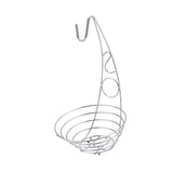 Maxbell Fruit Basket Bowl Stable Creative Banana Holder for Countertop Kitchen Snack Silver