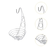 Maxbell Fruit Basket Bowl Stable Creative Banana Holder for Countertop Kitchen Snack Silver