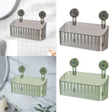 Maxbell Shower Basket Suction Cup Wall Mounted Modern for Bathroom Apartment Kitchen Gray